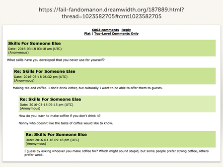 A screenshot of a discussion thread with 6063 comments, with the topic “Skills for Someone Else”.